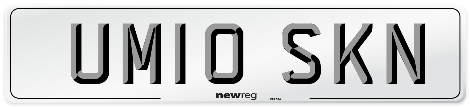 UM10 SKN Number Plate from New Reg